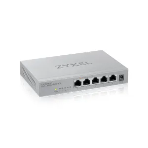 Zyxel 5-Port 2.5Gb MultiGig Ethernet Unmanaged Switch | 5 x 100/1G/2.5G Ports | Plug & Play | Metal Housing | Desktop or Wall-Mount | Ethernet Splitter MG-105
